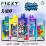fizzy 100k 10000 x space pod system vape device rechargeable smooth hit