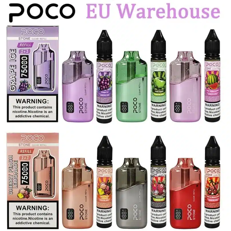 Poco Stone 75000 (75.000 Puff) – Nachfüllbares E-Zigaretten-Gerät mit Akku und wiederaufladbarem Öl in großen Mengen (Großhandel) Poco Stone 75000 (75.000 Puff) – Nachfüllbares E-Zigaretten-Gerät mit Akku und wiederaufladbarem Öl in großen Mengen (Großhandel)